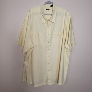 Izod Mens Short Sleeve Dress Shirt Yellow Size 4XL